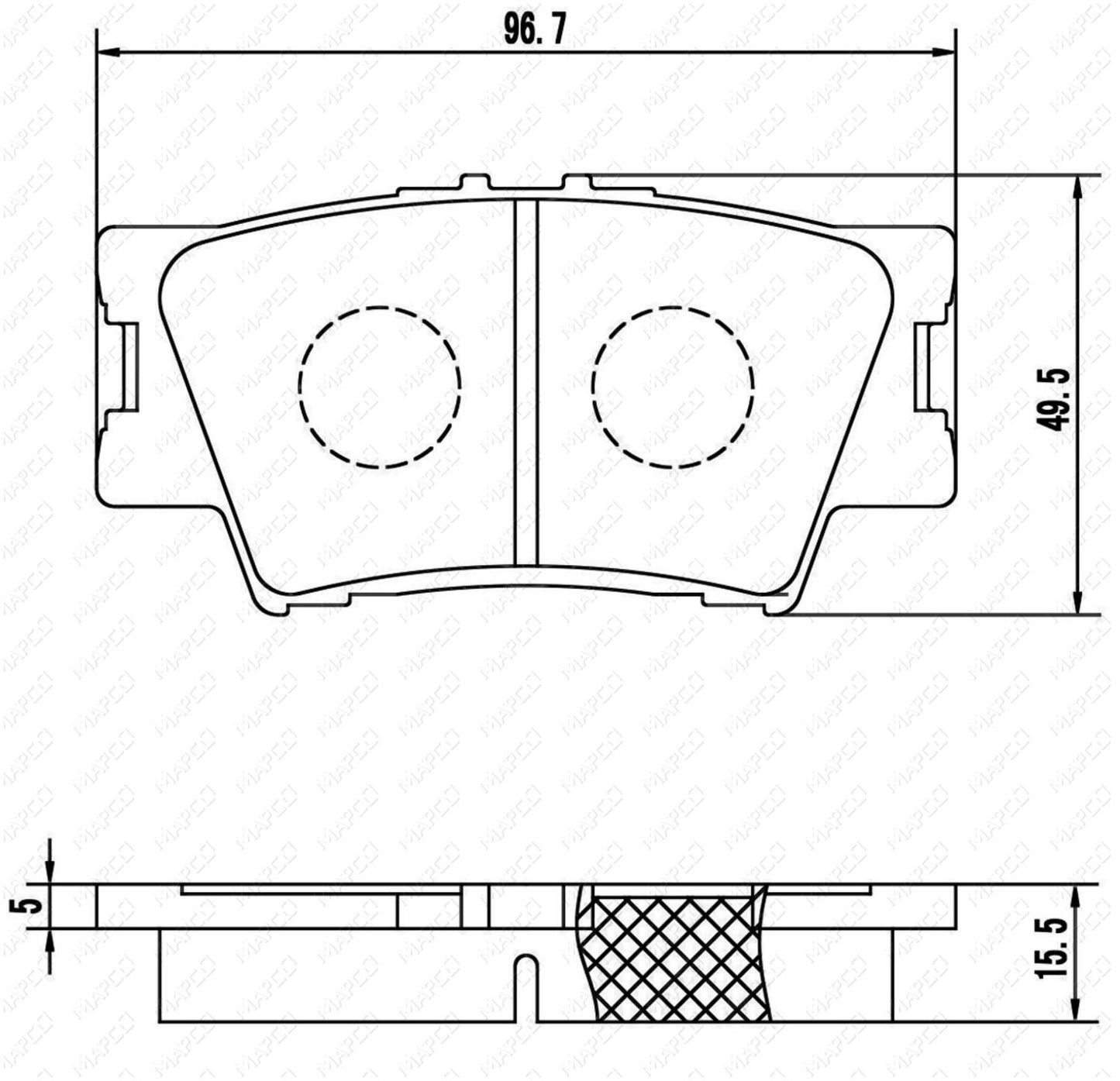 MAPCO Bremsbelagsatz, Scheibenbremse Hinterachse  6890