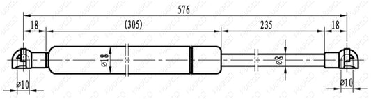 MAPCO Gasfeder, Koffer-/Laderaum 91600