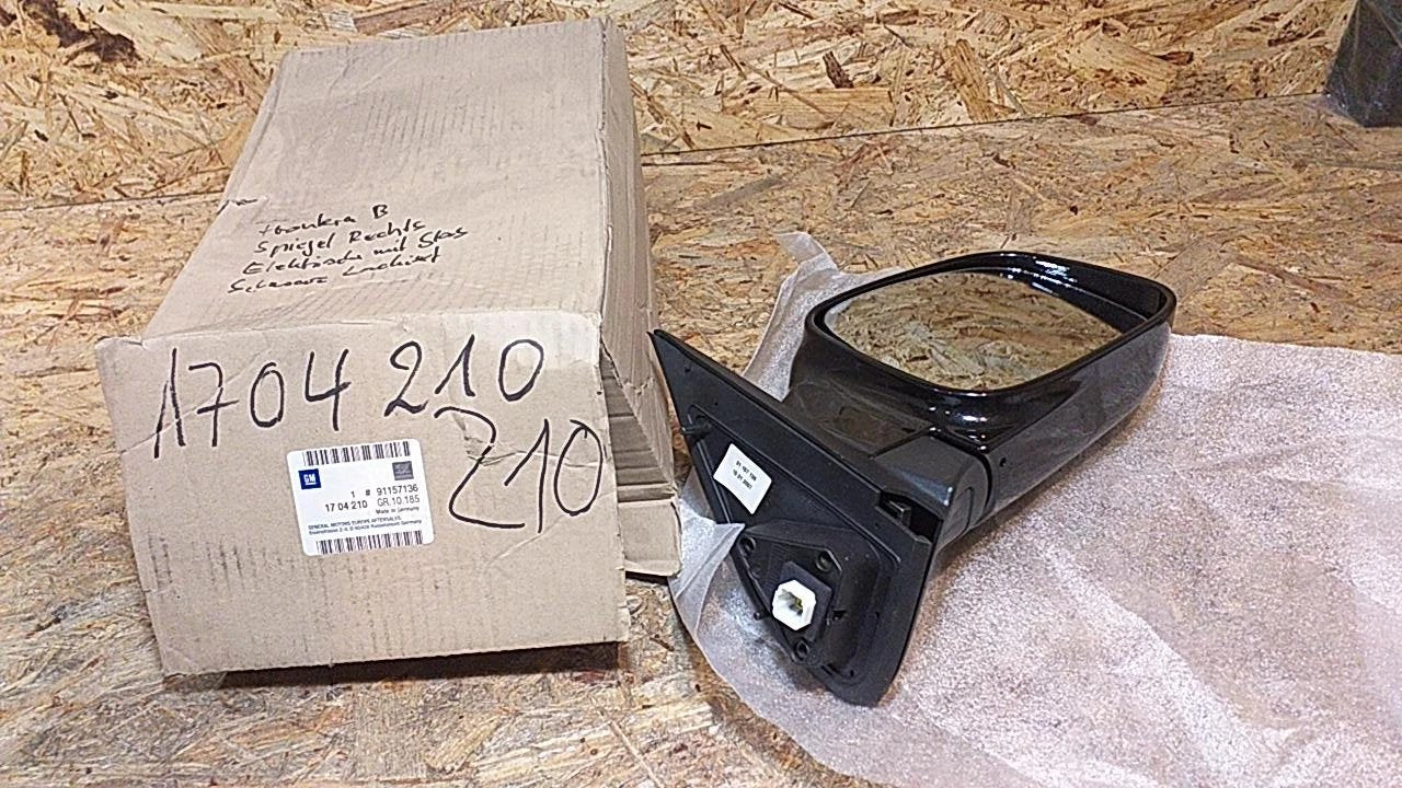 Frontera B Spiegel rechts elektrisch mit Glas schwarz lackiert original GM Opel NEU