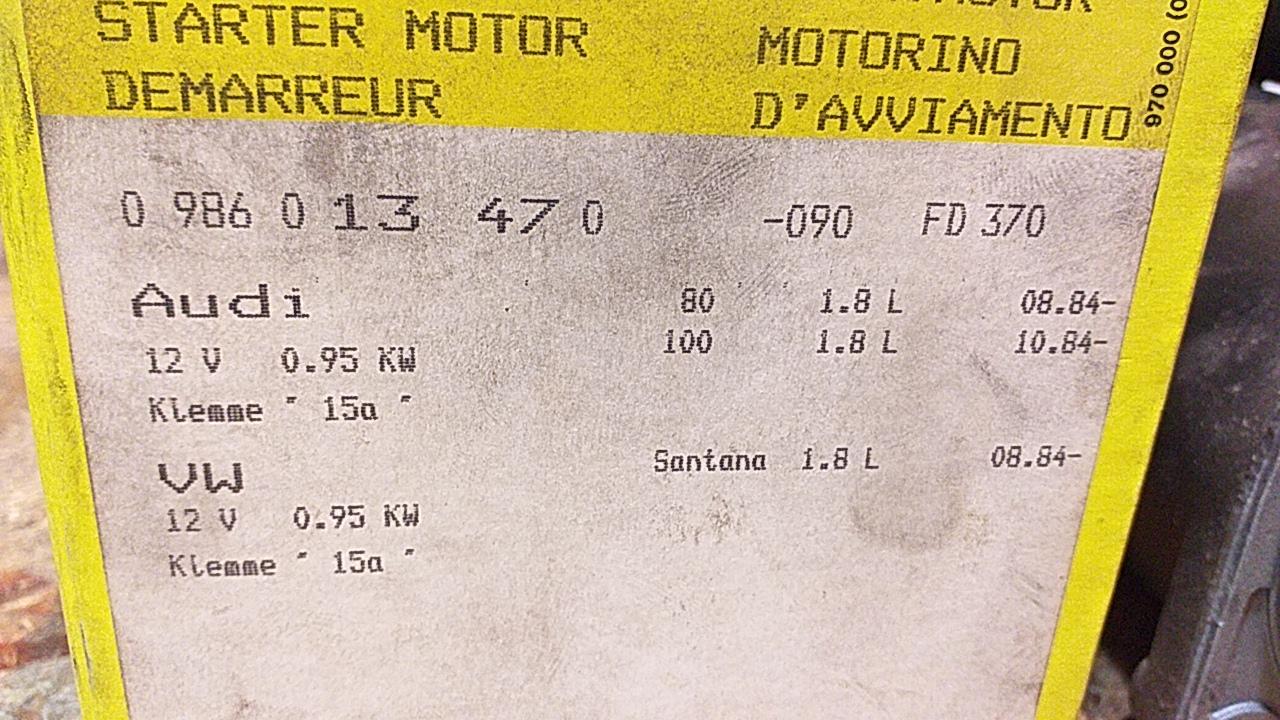 Audi 80/100 VW Santana Anlasser original Bosch NEU