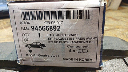 Gentra Aveo Bremsbeläge original GM Opel NEU