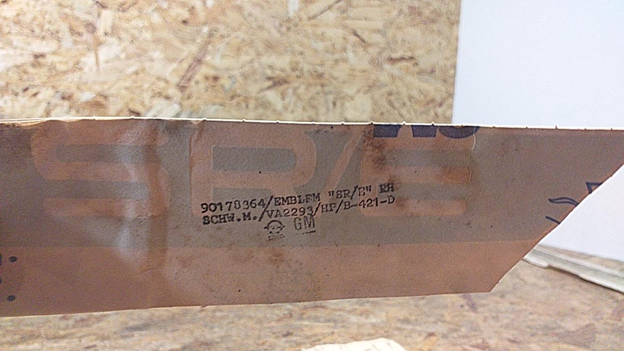 Oldtimer Youngtimer Emblem Schriftzug "SR/E" original GM Opel NEU