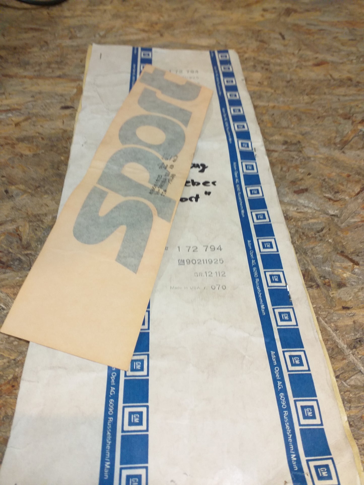 Oldtimer Youngtimer Schriftzug Aufkleber "Sport" original GM Opel NEU