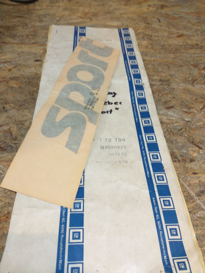 Oldtimer Youngtimer Schriftzug Aufkleber "Sport" original GM Opel NEU