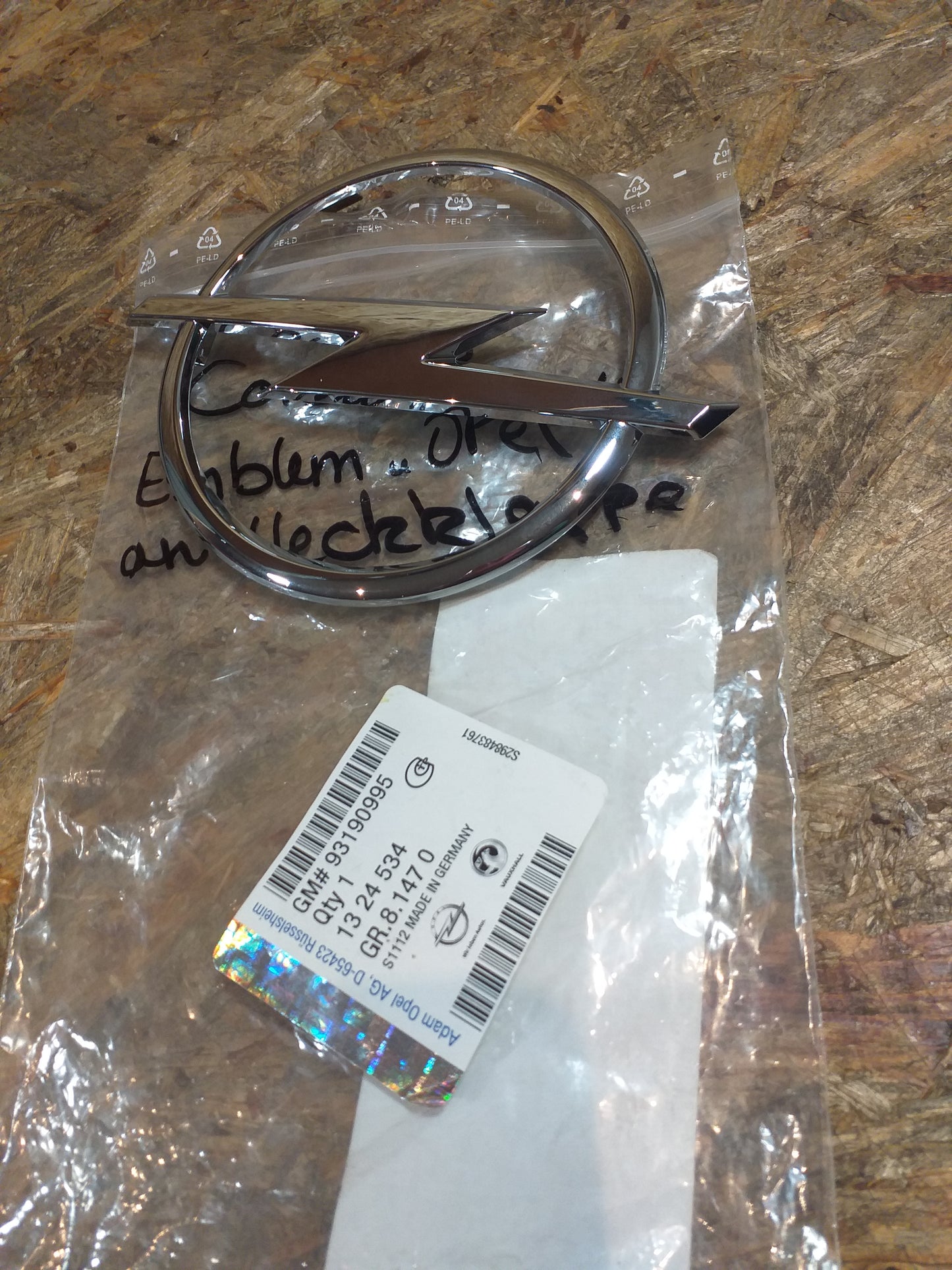 Corsa D Emblem "Opel " an Heckklappe original GM Opel NEU