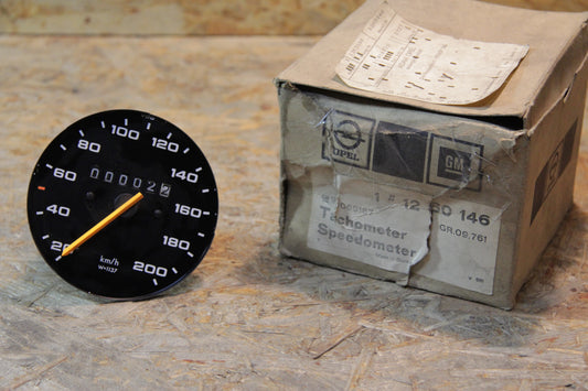 Original GM Opel Tacho Tachometer Wegdrehzahl: W1137, passt auch für W1145, (früher Nr, 1260144) bis 200 KM/H, ohne Tagesz...