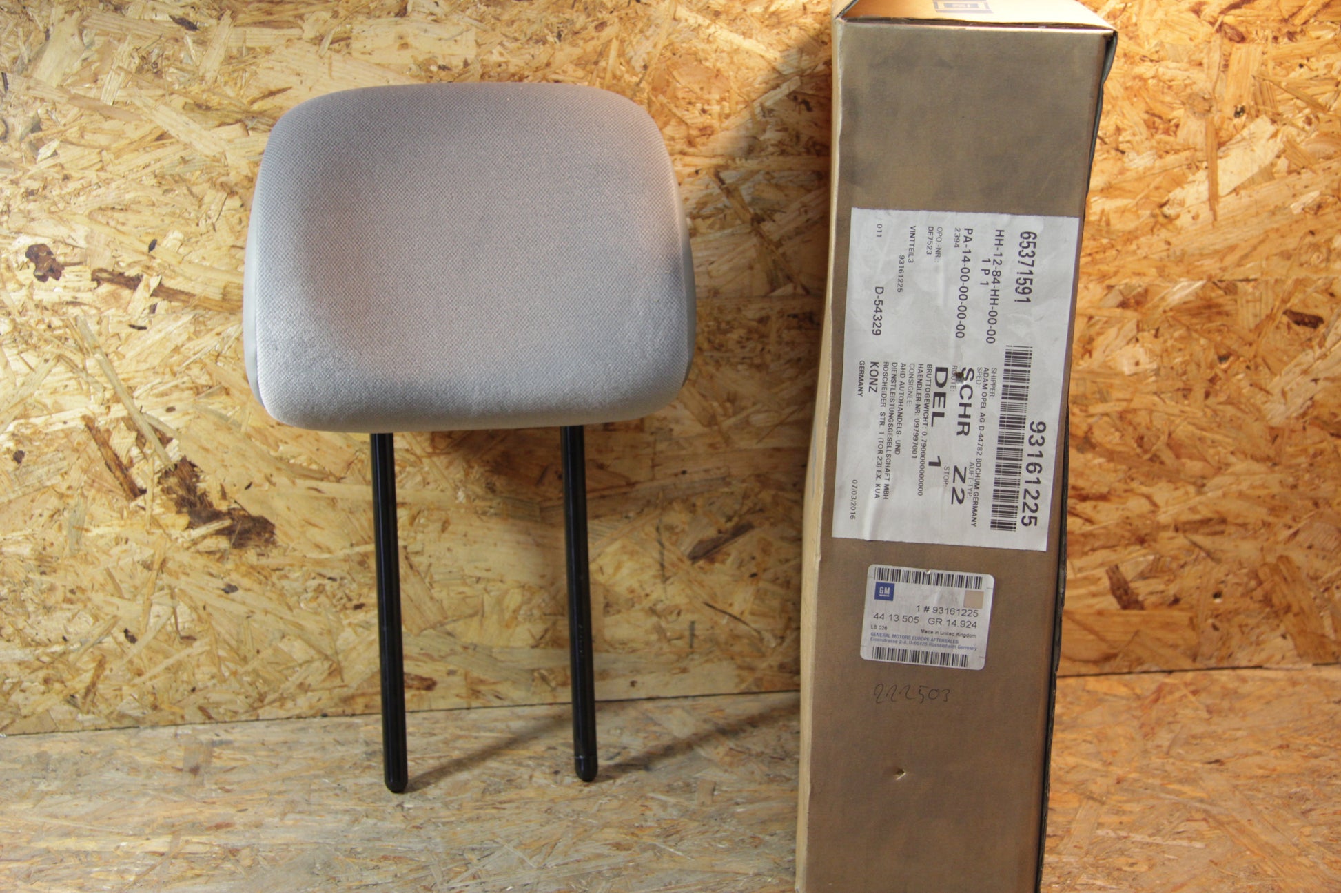 Original GM Opel Kopfstütze Sitz 2, Reihe Twill-Bezug Verkleidungscode: XXJX 93161225 Vivaro