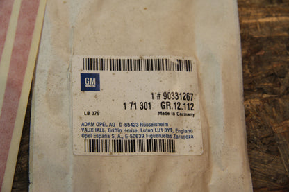 Original GM Opel Schriftzug TOP grau / rot Tür links 90331267 Kadett E