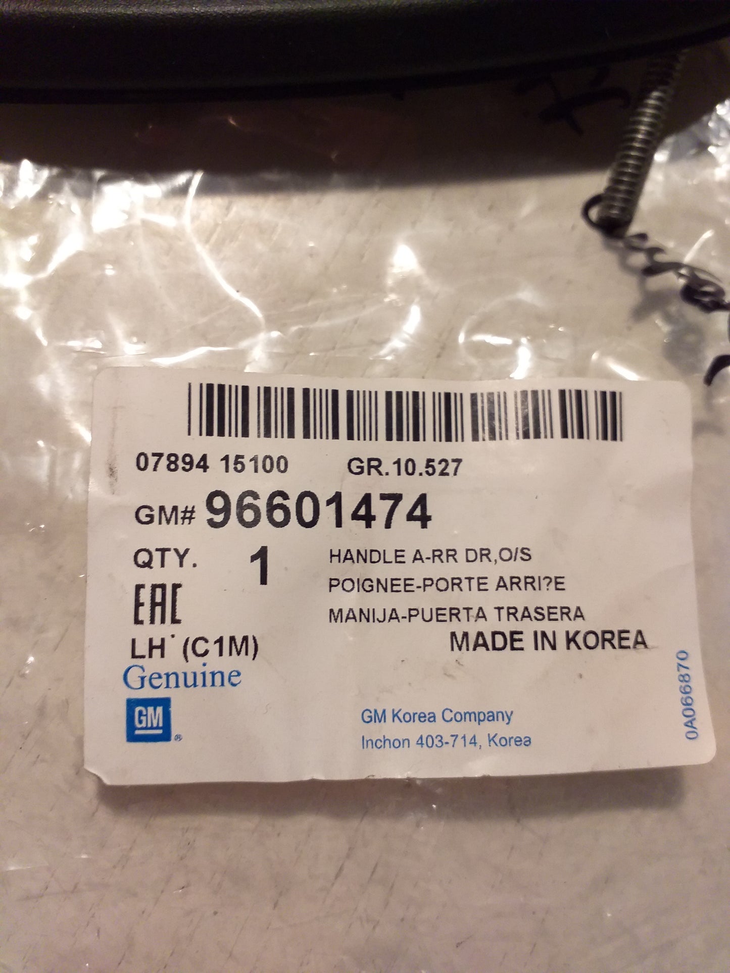 Chevrolet Spark Türgriff außen hinten links original GM Opel NEU