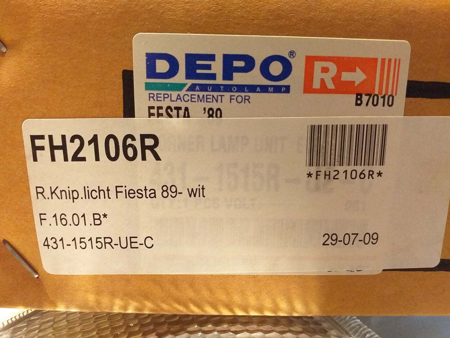 Ford Fiesta 89 BJ Blinkerleuchte original Depot NEU