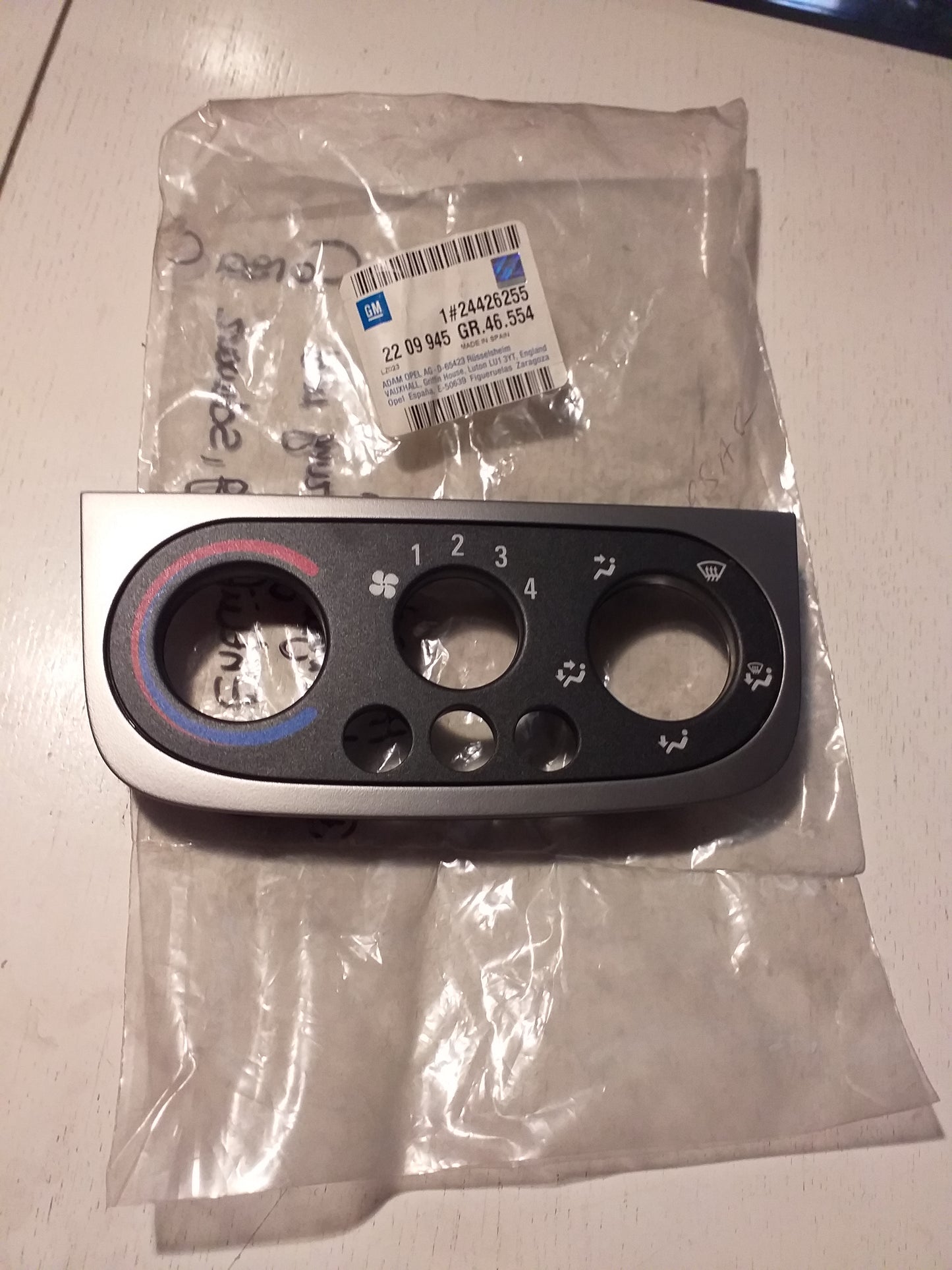 Corsa C Abdeckung Betätigung Heizung und Entlüftung schwarz original GM Opel NEU