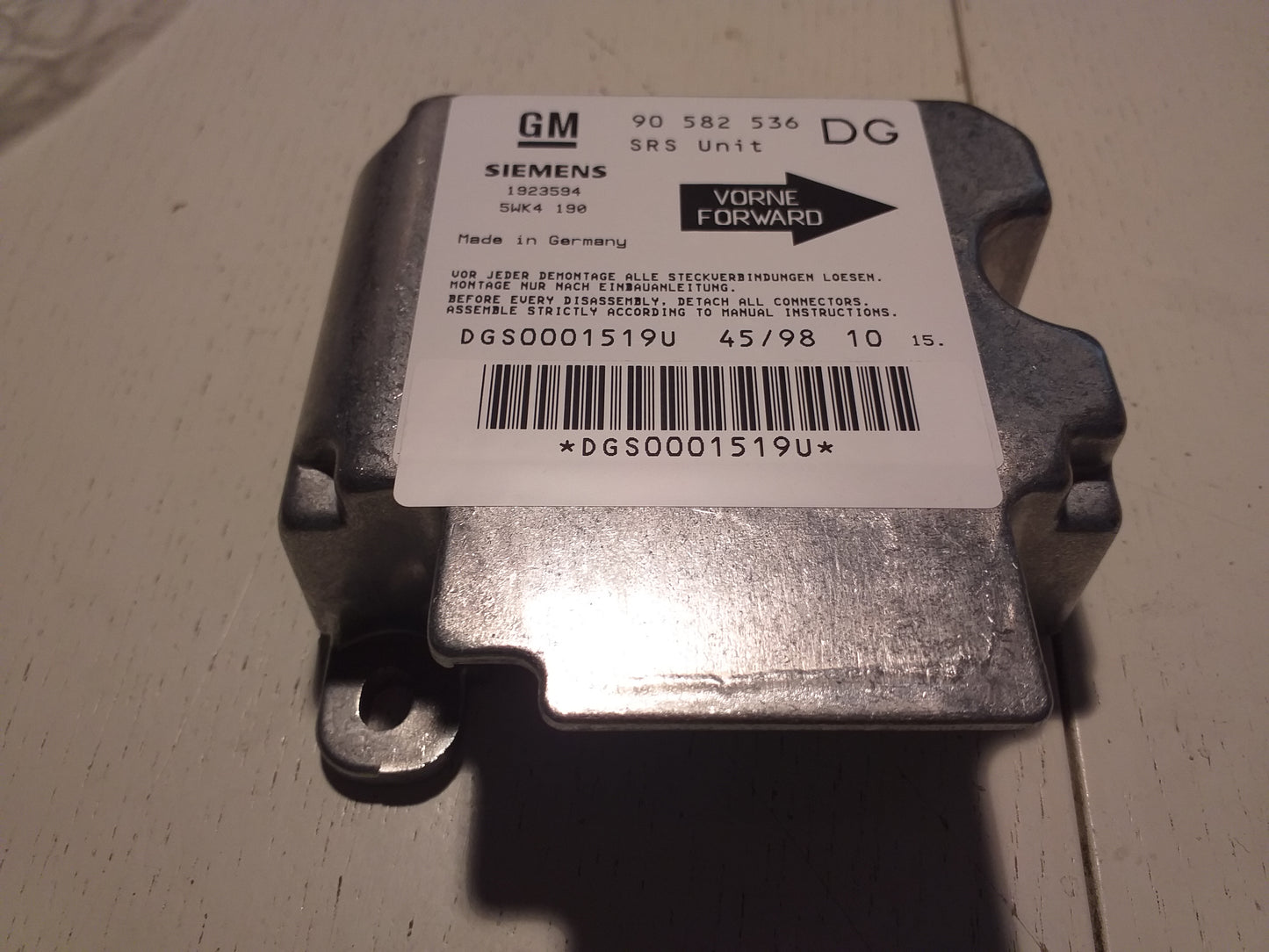 Zafira A Astra G Steuergerät Airbag original GM Opel NEU