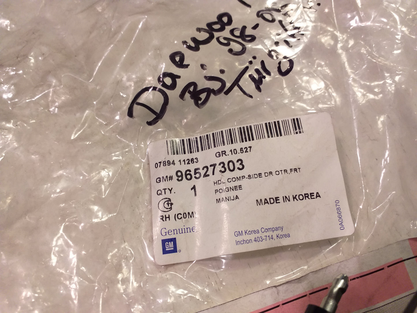 Daewoo Matiz Bj 98-05 Türgriff v.a.r original GM Opel NEU