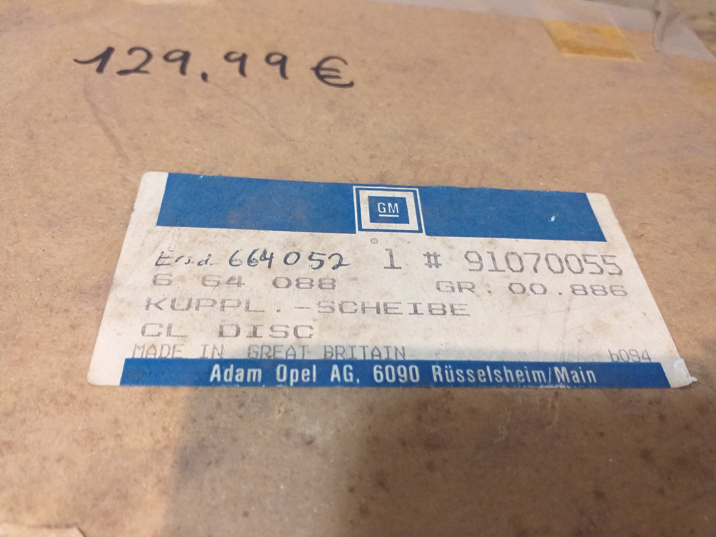 Oldtimer Youngtimer Kupplungsscheibe original GM Opel NEU