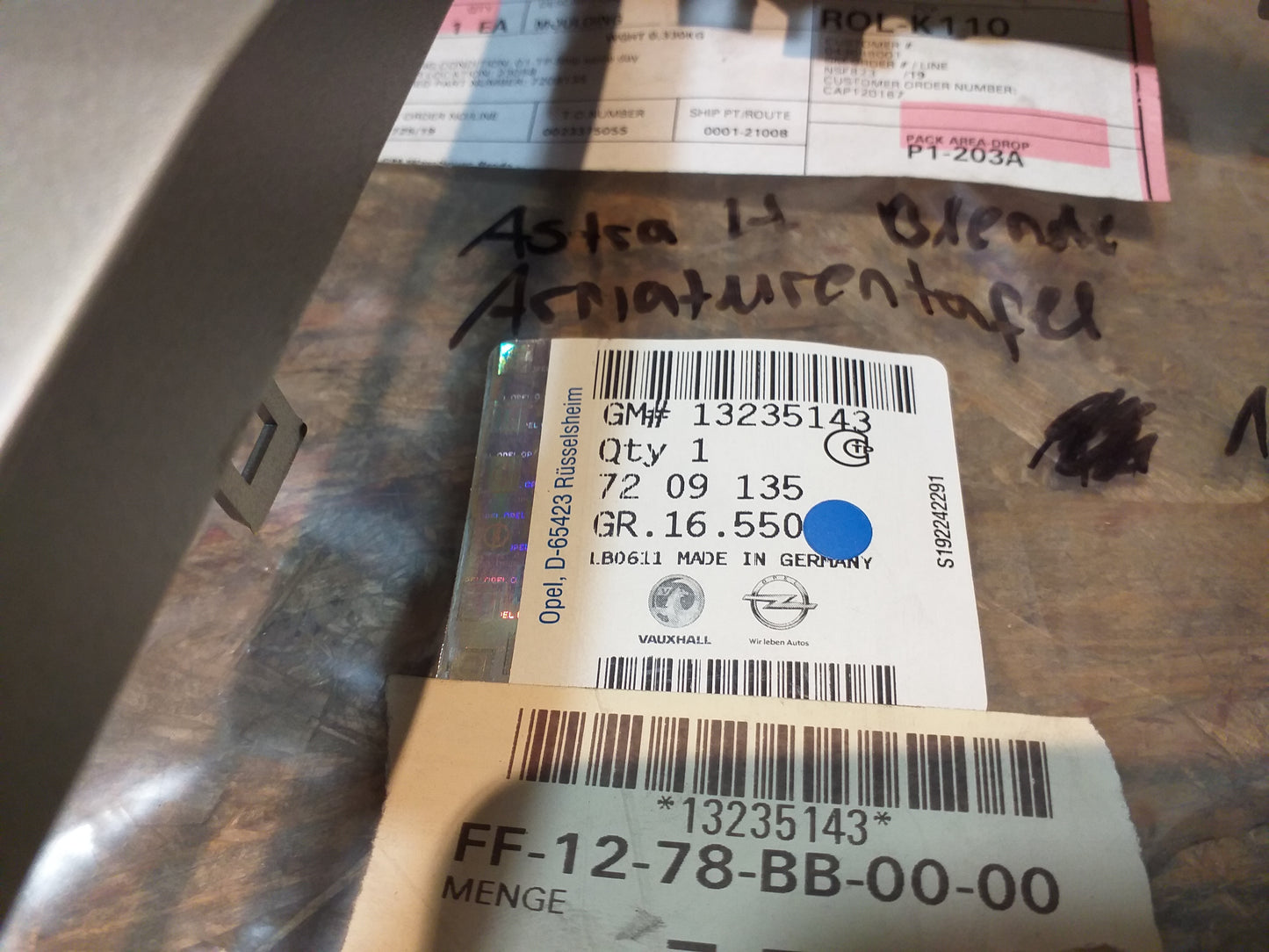 Astra F Blende Amaturentafel original GM Opel NEU