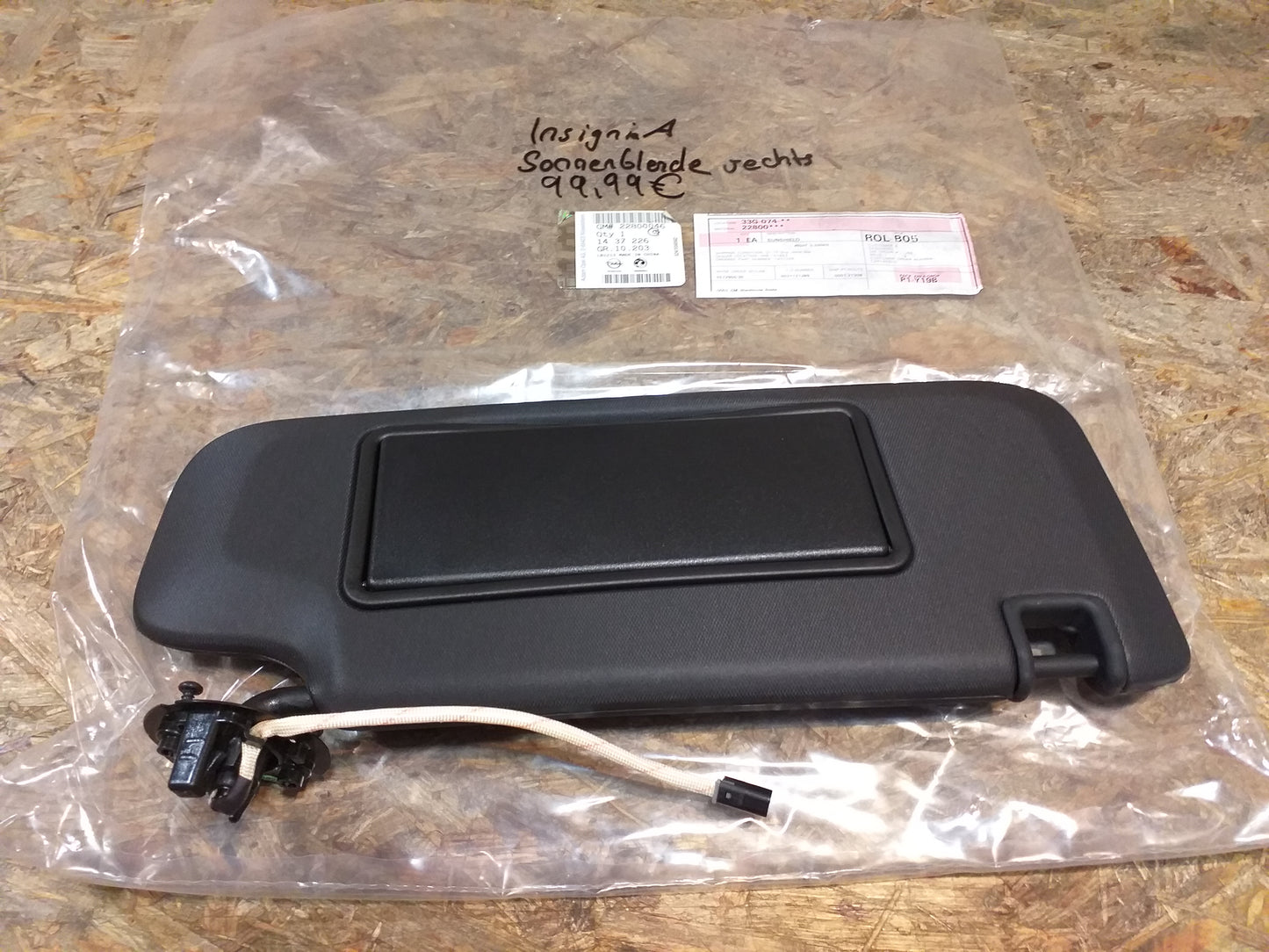 Insignia A Sonnenblende rechts original GM Opel NEU