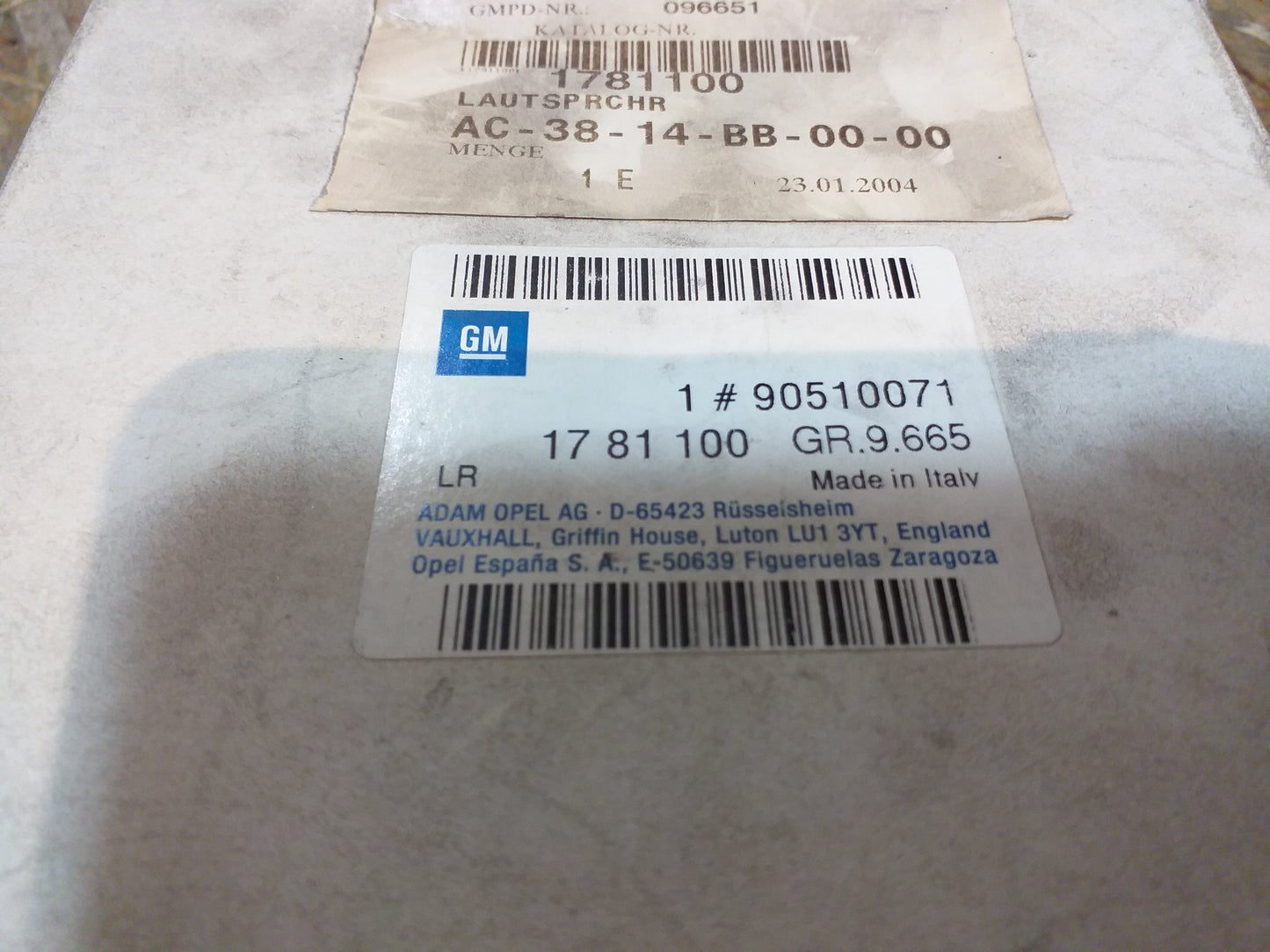 Zafira A/B Omega B Corsa D Lautsprecher hinten original GM Opel NEU