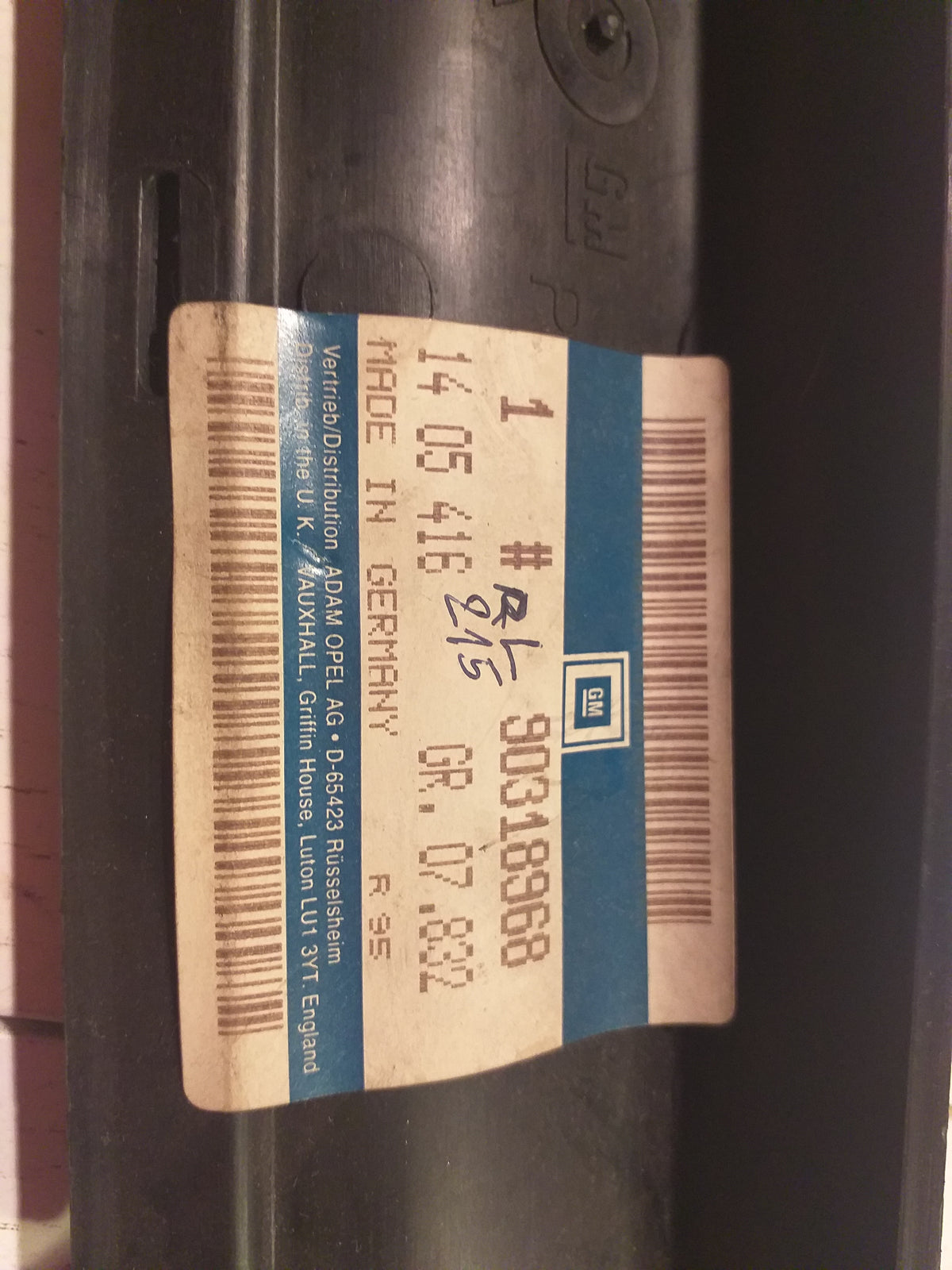 Vectra A Kappe Heckverkleidung original GM Opel NEU