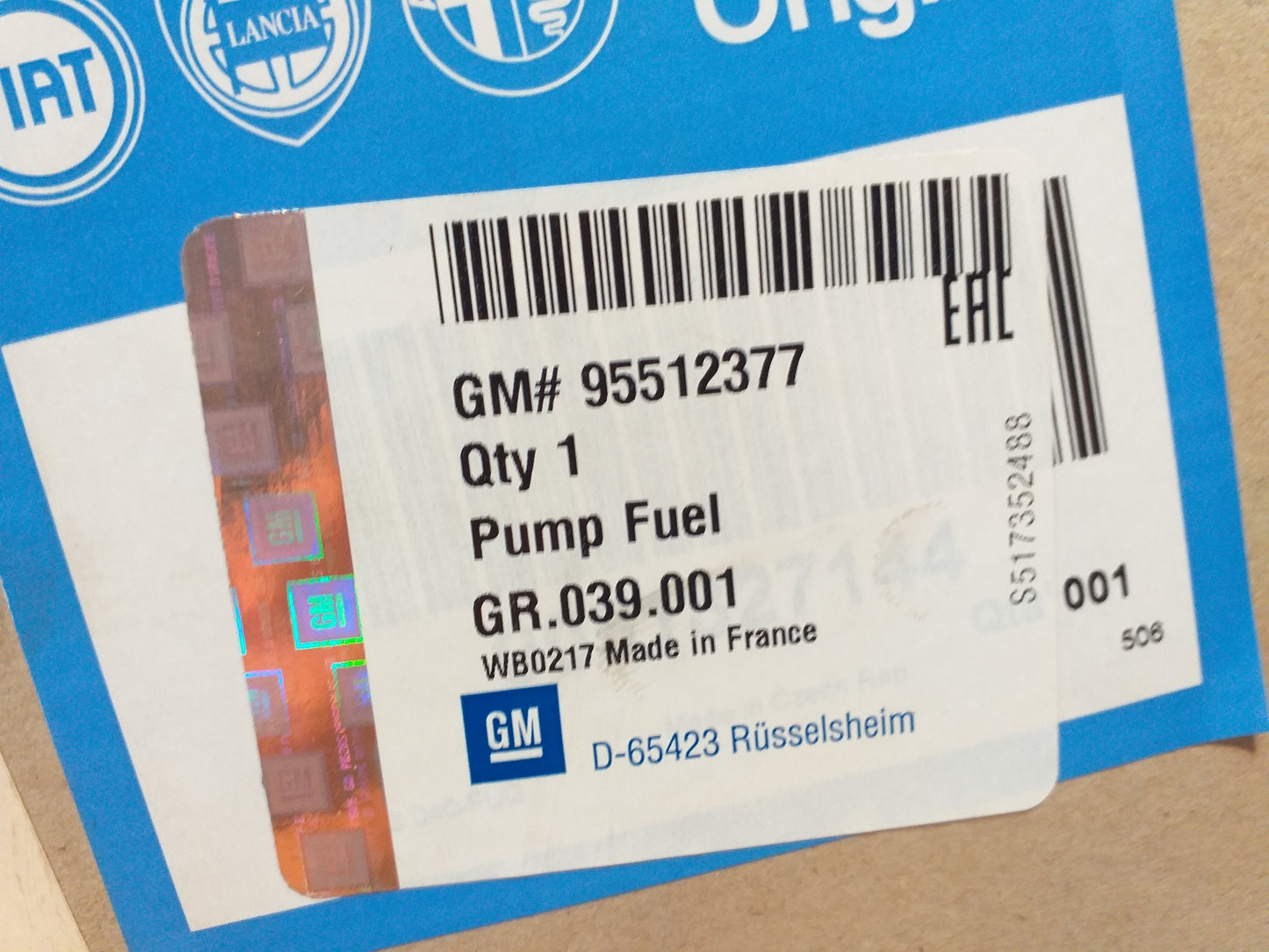 Combo 1.3 CDTI 16V Kraftstoffpumpe elektrisch original GM Opel NEU