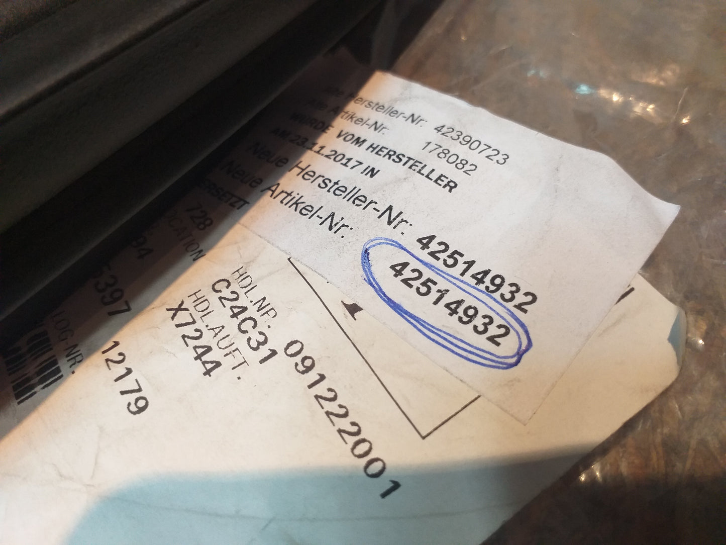 Meriva B Vectra B Dichtung Türe original GM Opel NEU