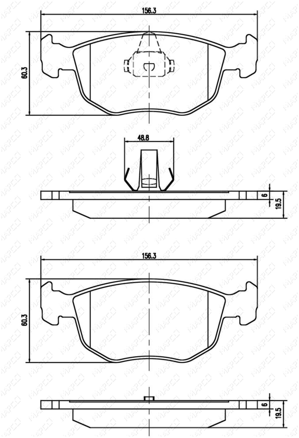MAPCO Bremsbelagsatz, Scheibenbremse Vorderachse  6506/1
