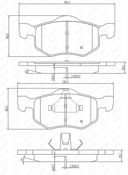MAPCO Bremsbelagsatz, Scheibenbremse Vorderachse  6731
