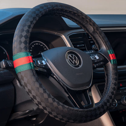 Simoni Racing Lenkradhülle G-Style - 37-39cm - Schwarz/Rot/Grün Bioleder