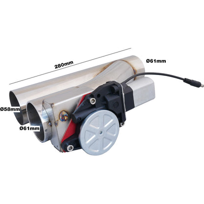 Simoni Racing Universel Y-Stück Auspuff-Regelventil (On/Off) mit Schalter & Kabelsatz