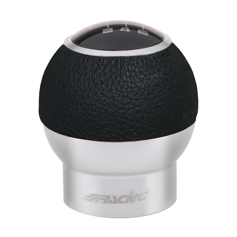 Simoni Racing Schaltknauf Special Hype - Aluminium/Schwarz Leder (für Rückwärtsgangarretierung) + 3 Muster