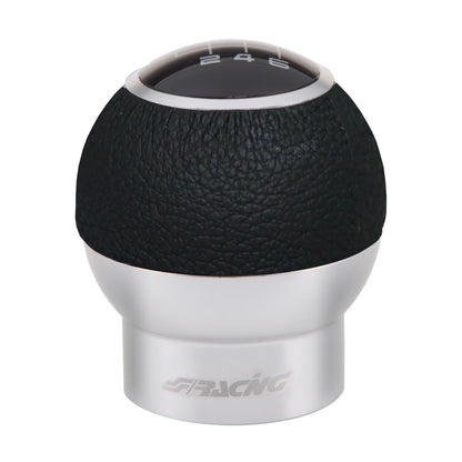 Simoni Racing Schaltknauf Special Hype - Aluminium/Schwarz Leder (für Rückwärtsgangarretierung) + 3 Muster