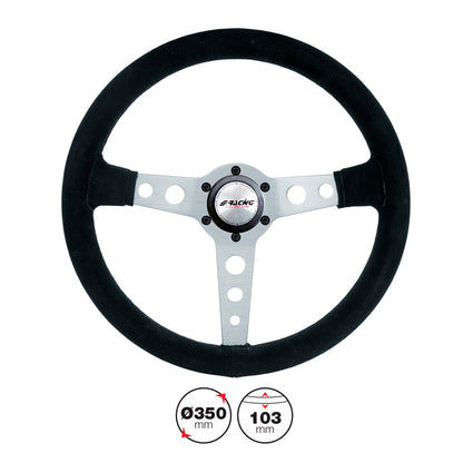 Simoni Racing Sportlenkrad Ken 350mm - Schwarz Wildleder