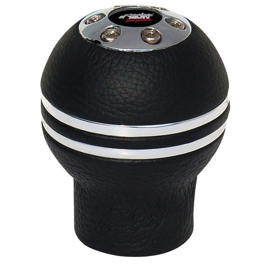 Simoni Racing Schaltknauf Indigo - Chrom/Schwarz Leder