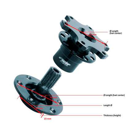 Simoni Racing Quick Release / Extender für Lenkradnaben - Länge 68mm