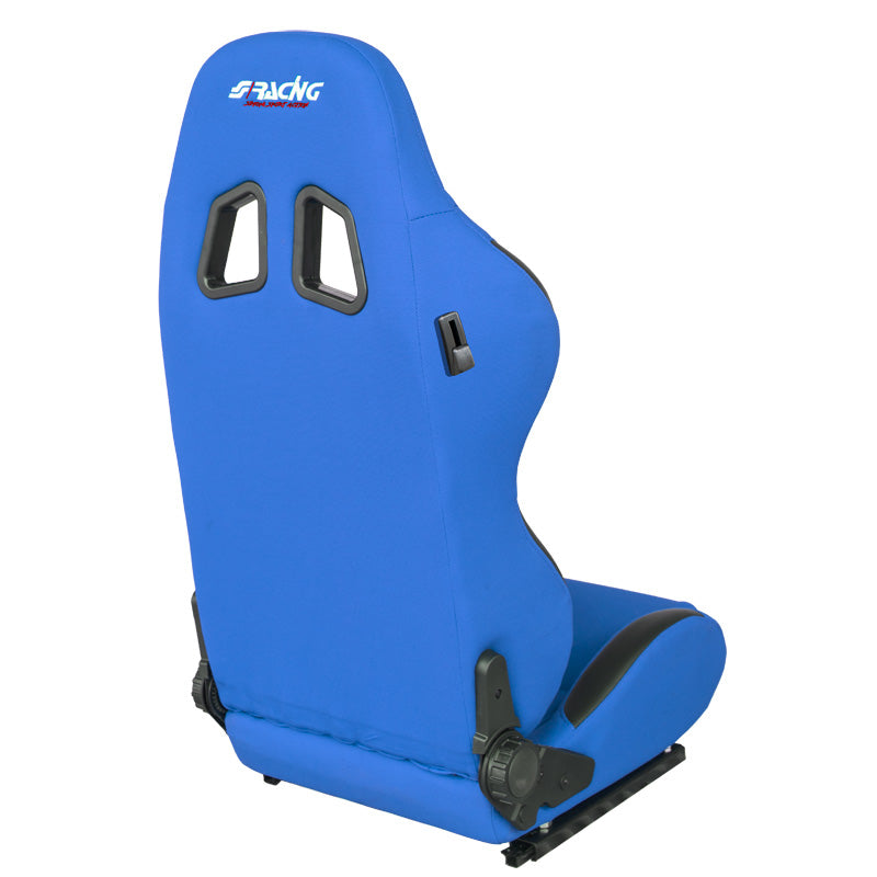 Simoni Racing Sportsitze Jenson - Schwarz/Blau - Doppelseitig Verstellbare Rückenlehne - inkl. Schlitten