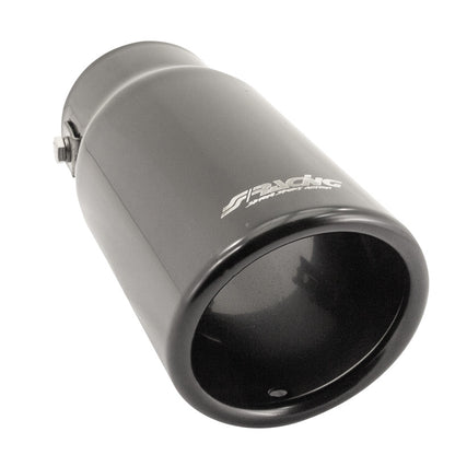 Simoni Racing Auspuffzierstücke Rund/Schräg Edelstahl Schwarz - Ø76xL180mm - Anschluß ->64mm