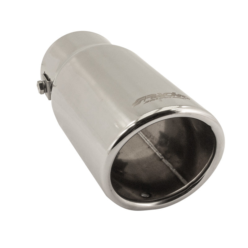 Simoni Racing Auspuffzierstücke Rund/Schräg Edelstahl - Ø76xL180mm - Anschluß ->64mm