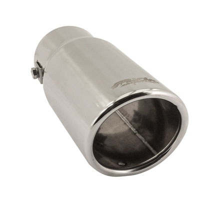 Simoni Racing Auspuffzierstücke Rund/Schräg Edelstahl - Ø76xL180mm - Anschluß ->64mm