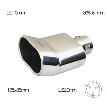 Simoni Racing Auspuffzierstück DTM Edelstahl - Ø135x85xL220mm - Anschluß 35-61mm