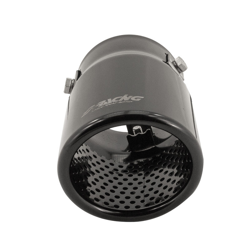 Simoni Racing Auspuffzierstück Oval/Schräg Schwarz - 76x80xL128mm - Anschluß ->68mm