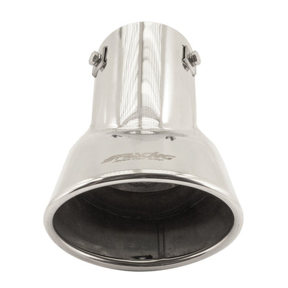 Simoni Racing Auspuffzierstück Oval Edelstahl - 116x86xL180mm - Anschluß 46->74mm