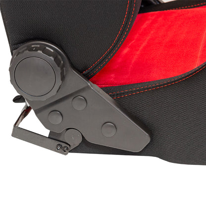 Sportsitze 'Eco Soft' - Schwarz/Rot - Doppelseitig Verstellbare Rückenlehne - inkl. Laufschienen