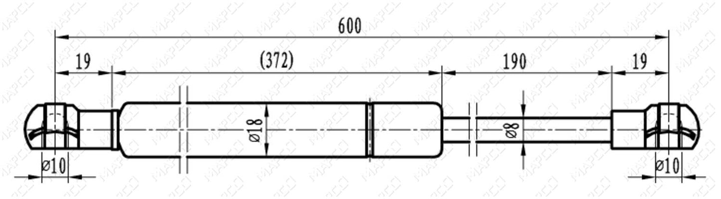 MAPCO Gasfeder, Koffer-/Laderaum 91611