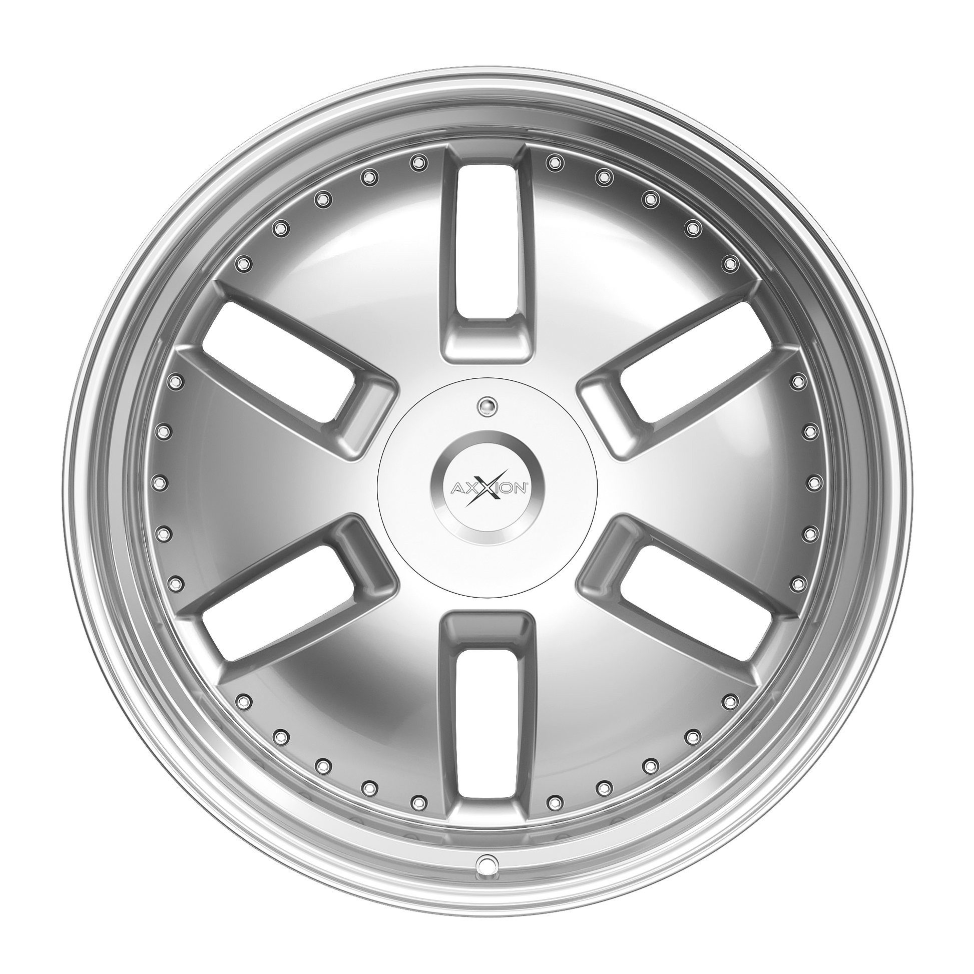 AXXION Felge Y1 Race Silber lackiert mit Hochglanzpoliertem Felgenbett