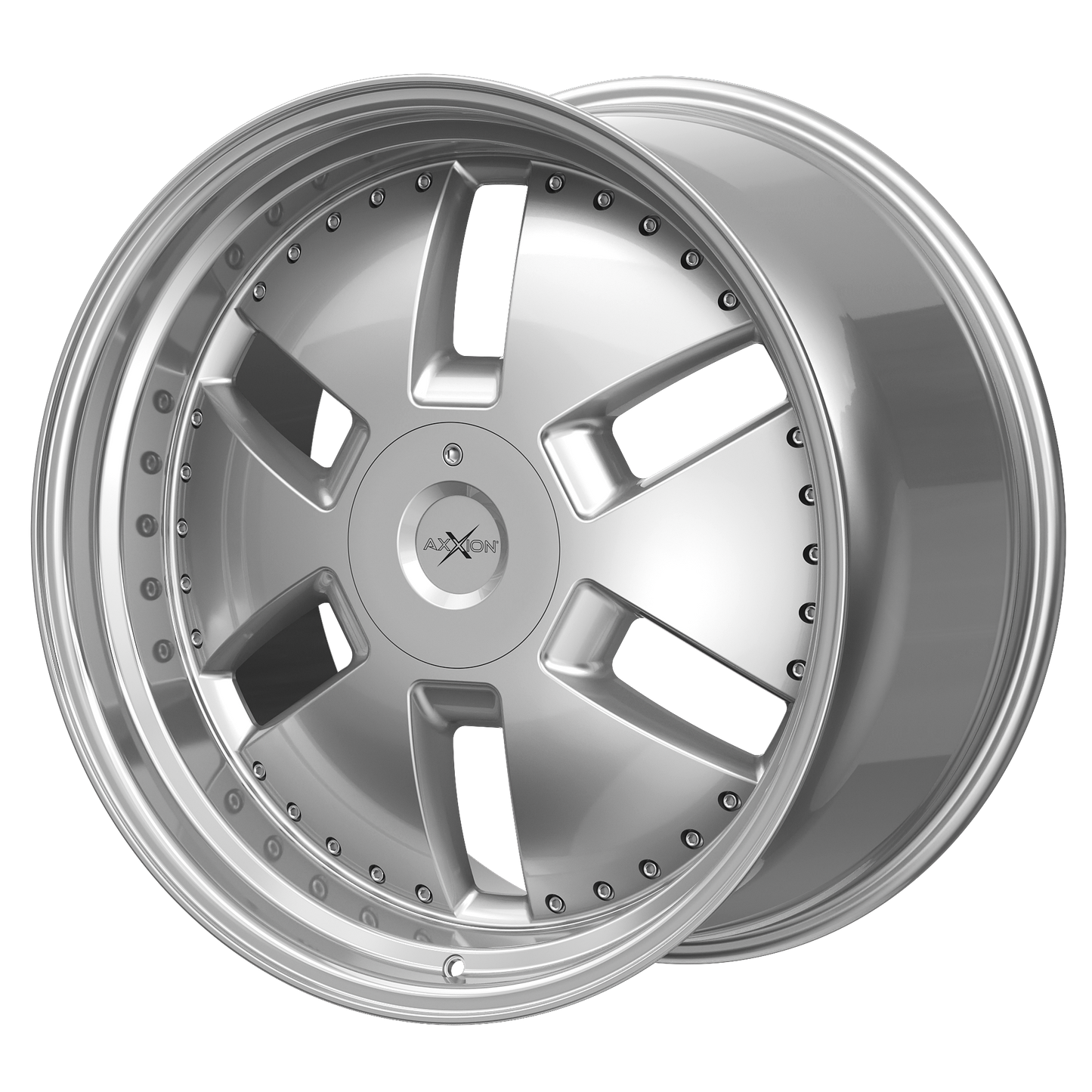 AXXION Felge Y1 Race Silber lackiert mit Hochglanzpoliertem Felgenbett