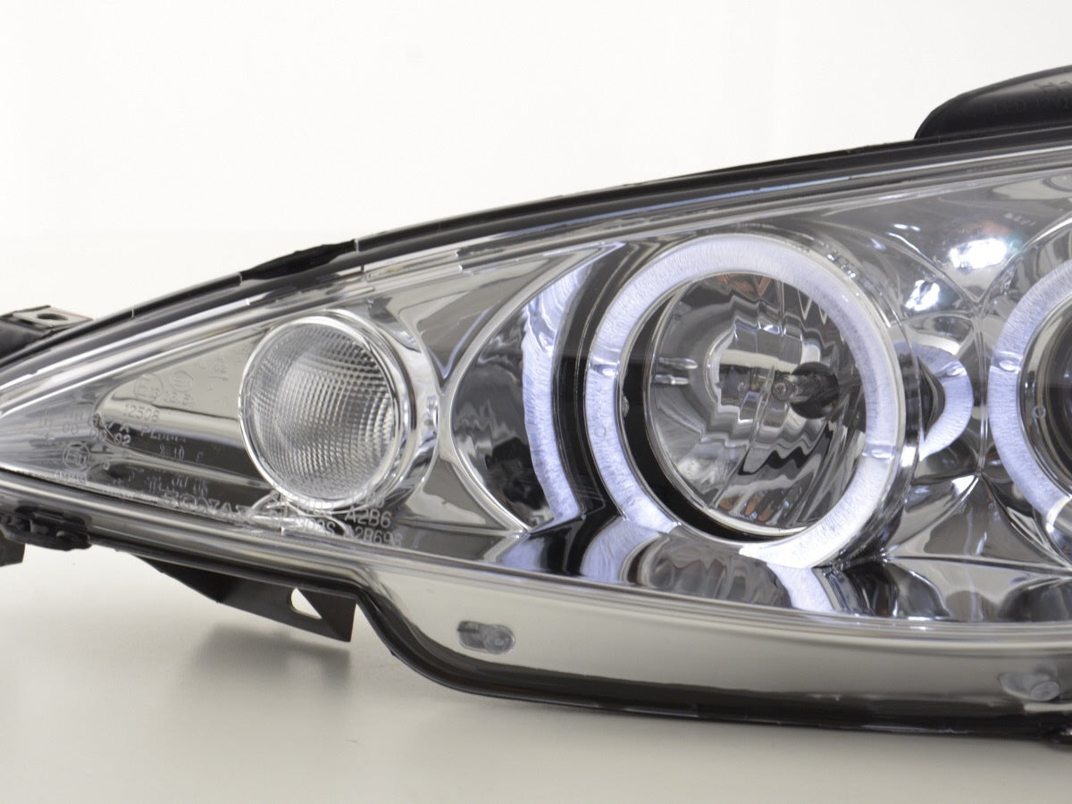 Scheinwerfer Set Angel Eyes Peugeot 206 Typ S16 99- Bj. 02-05 chrom