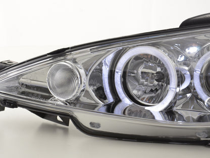 Scheinwerfer Set Angel Eyes Peugeot 206 Typ S16 99- Bj. 02-05 chrom