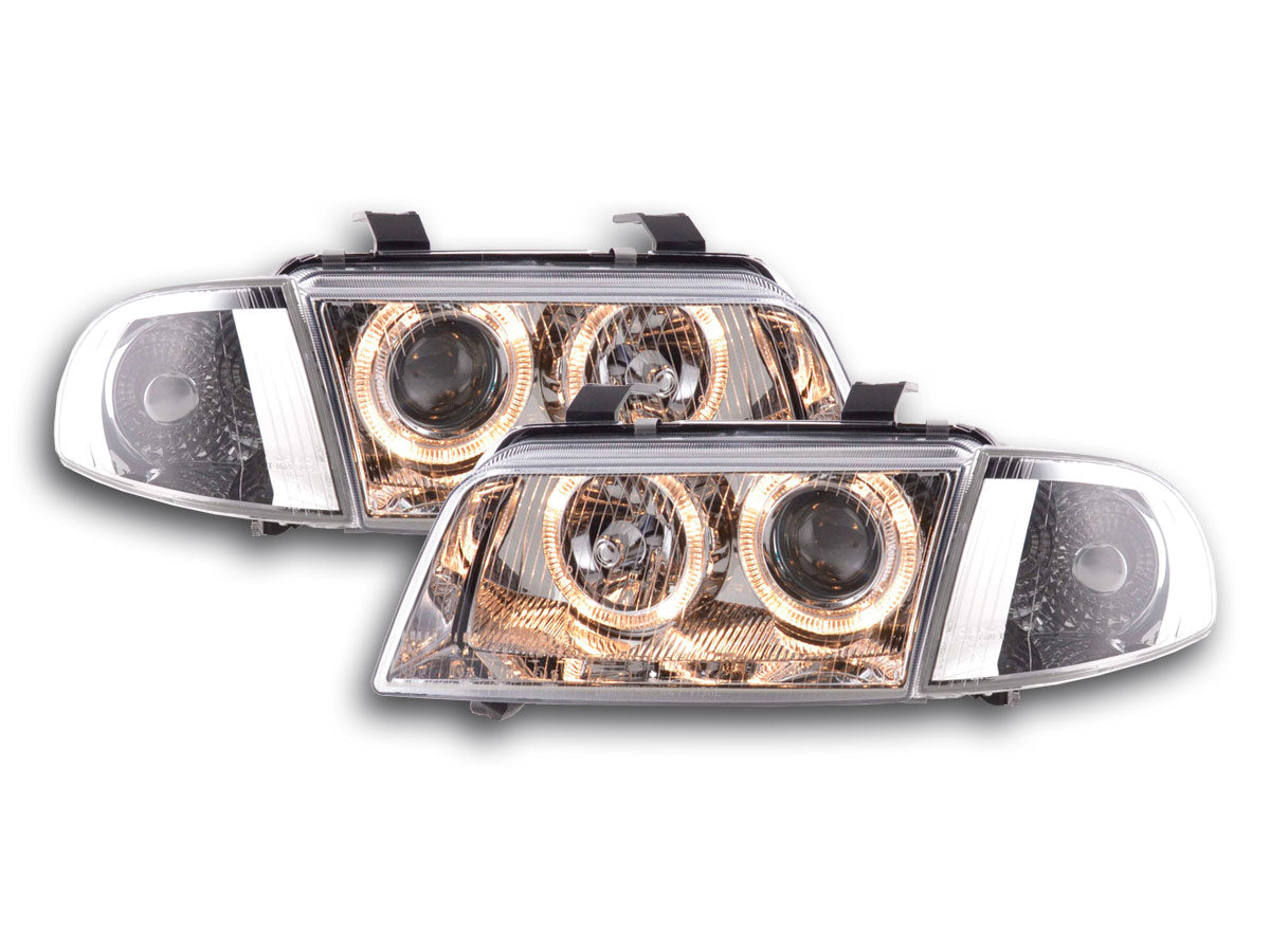 Scheinwerfer Set Angel Eyes Audi A4 Typ B5  95-99 chrom