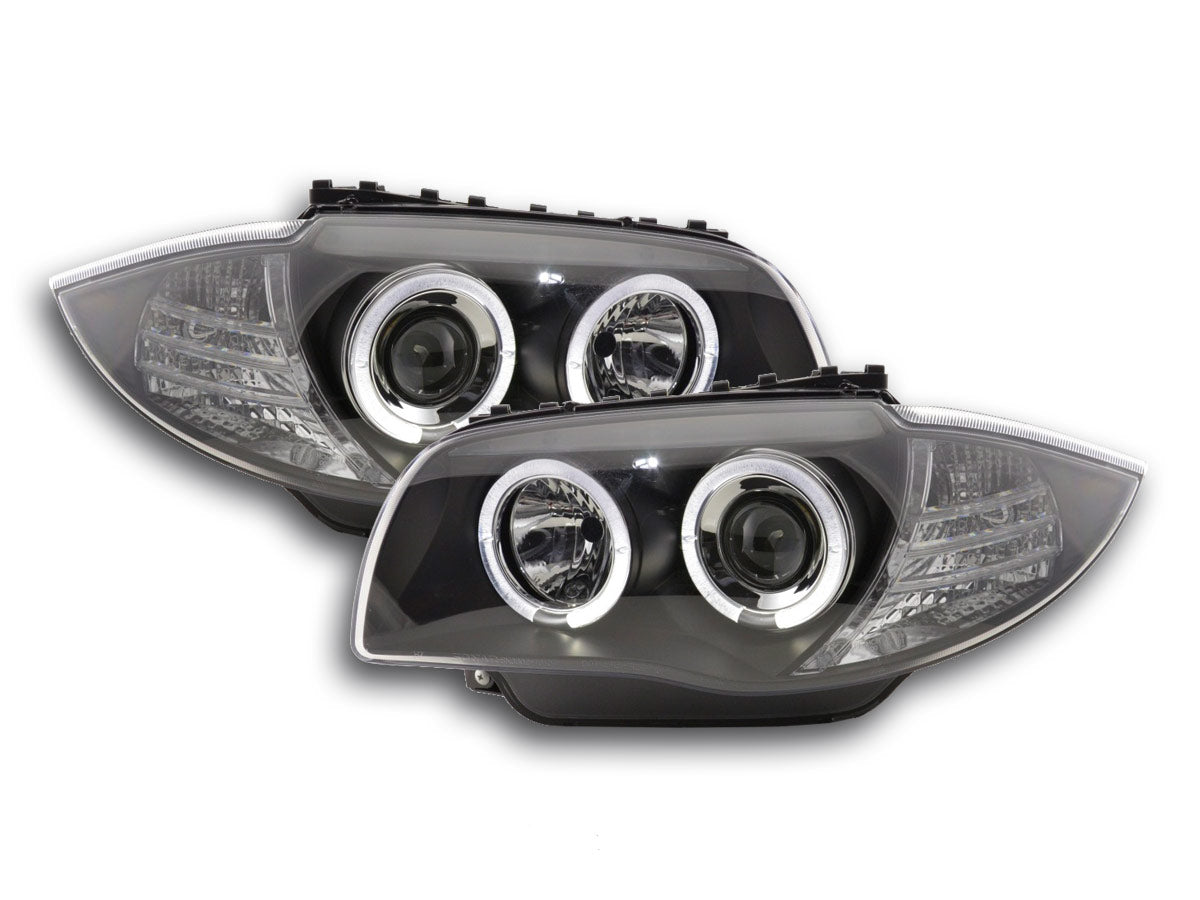 Scheinwerfer Set Angel Eyes BMW 1er E87/E81 Bj. 04-07 schwarz