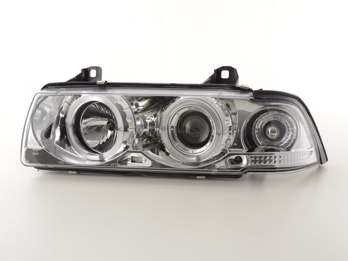 Scheinwerfer Set Angel Eyes BMW 3er E36 Coupe/Cabrio Bj. 92-98 chrom