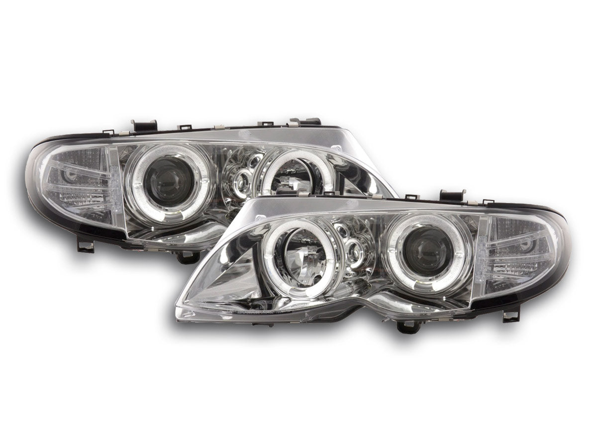 Scheinwerfer Set BMW 3er E46 Limo/Touring Bj. 02-05 chrom für Rechtslenker